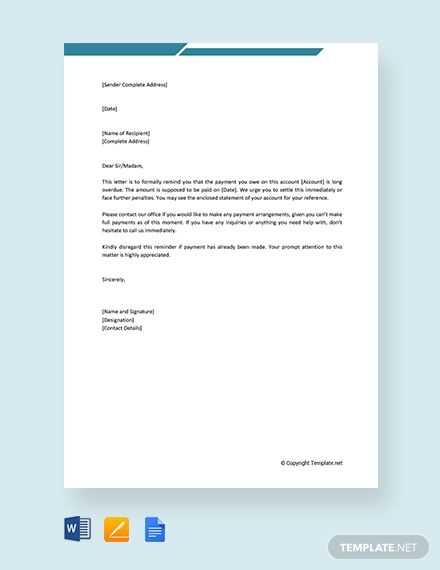 overdue invoice letter template