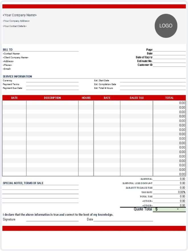 it services invoice template