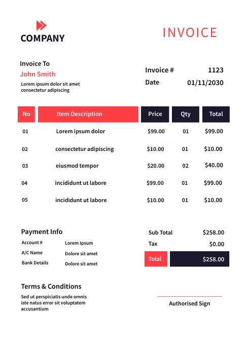 cool invoice template