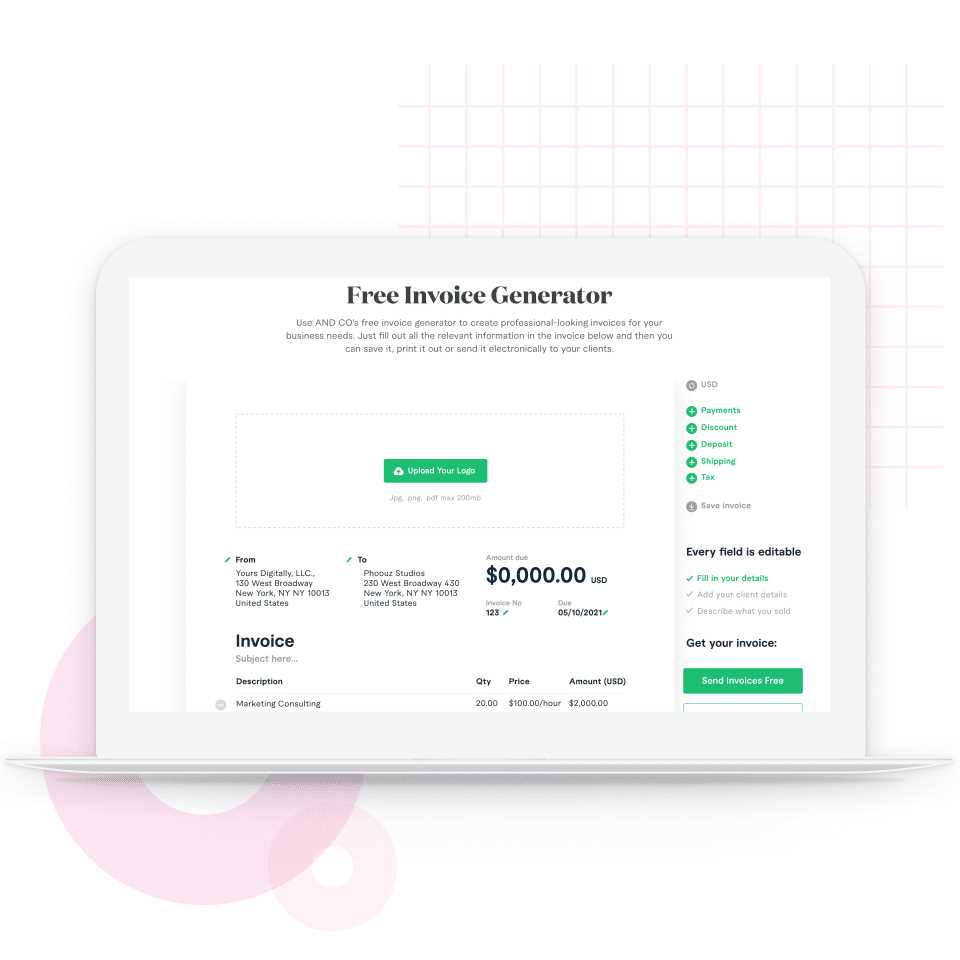quickbooks automotive invoice template