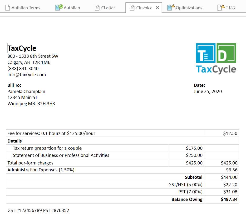 quickbooks automotive invoice template