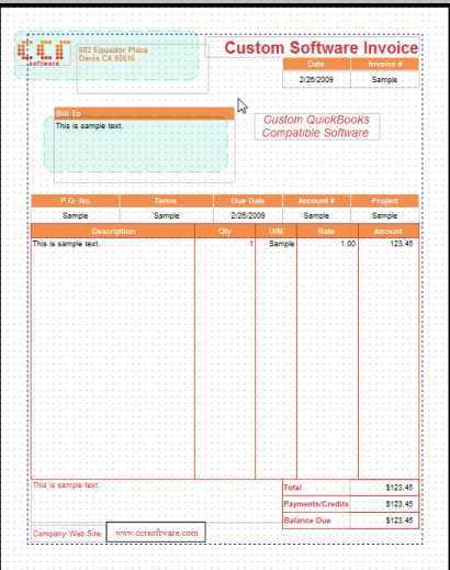 quickbooks enterprise invoice template