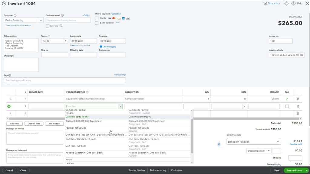 quickbooks for mac invoice templates