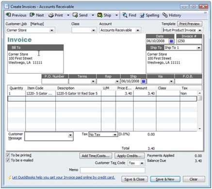 quickbooks for mac invoice templates