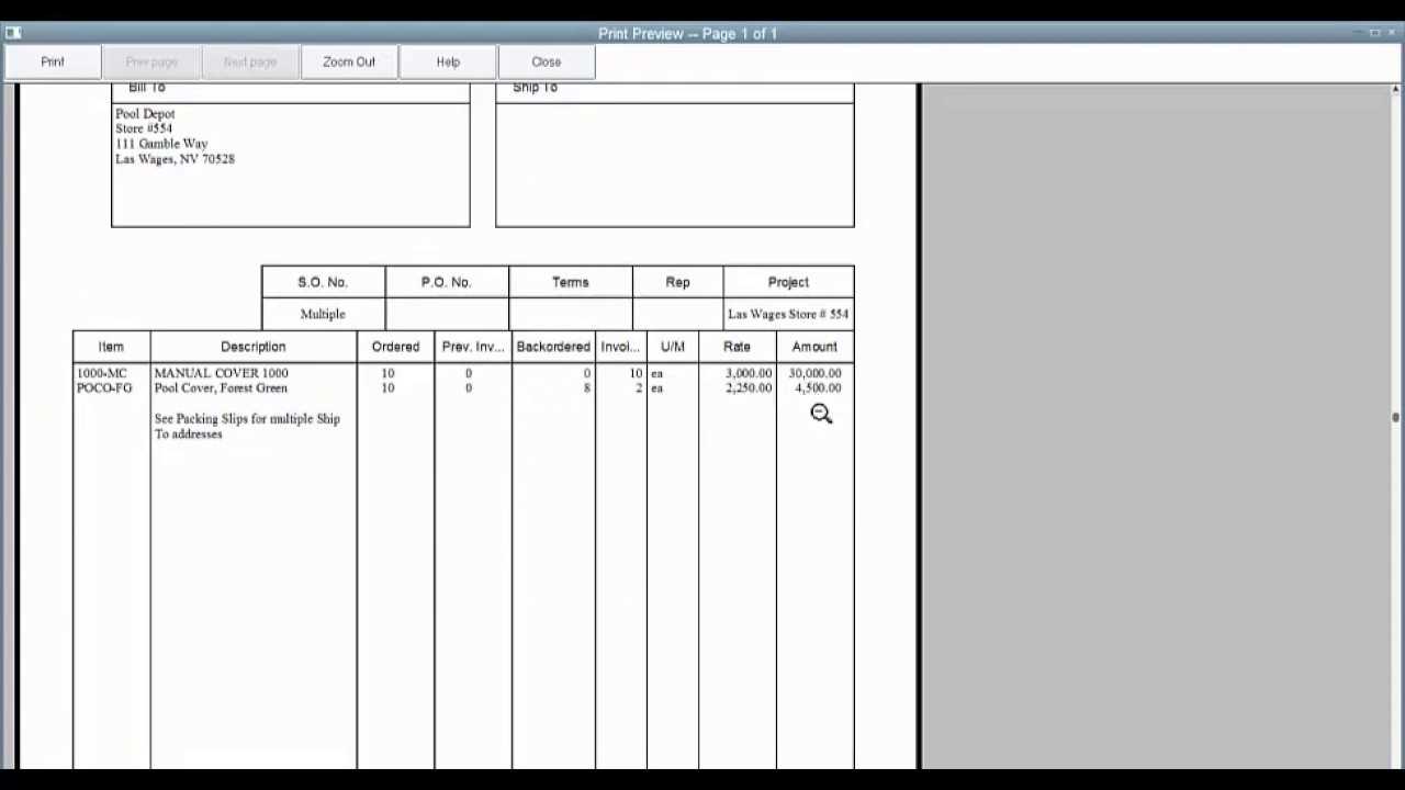 quickbooks invoice template free