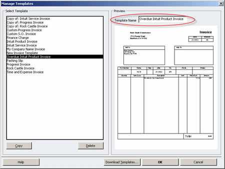 quickbooks new invoice template