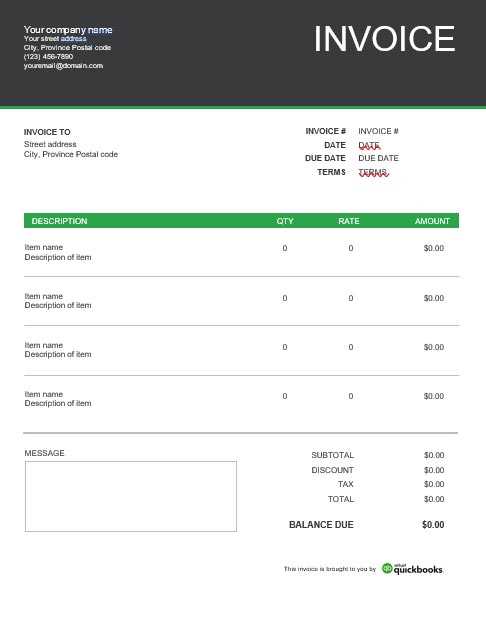 quickbooks online edit invoice template