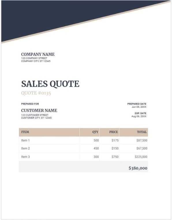 quote invoice template word