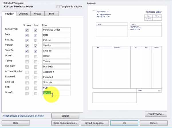 how to set default invoice template in quickbooks online