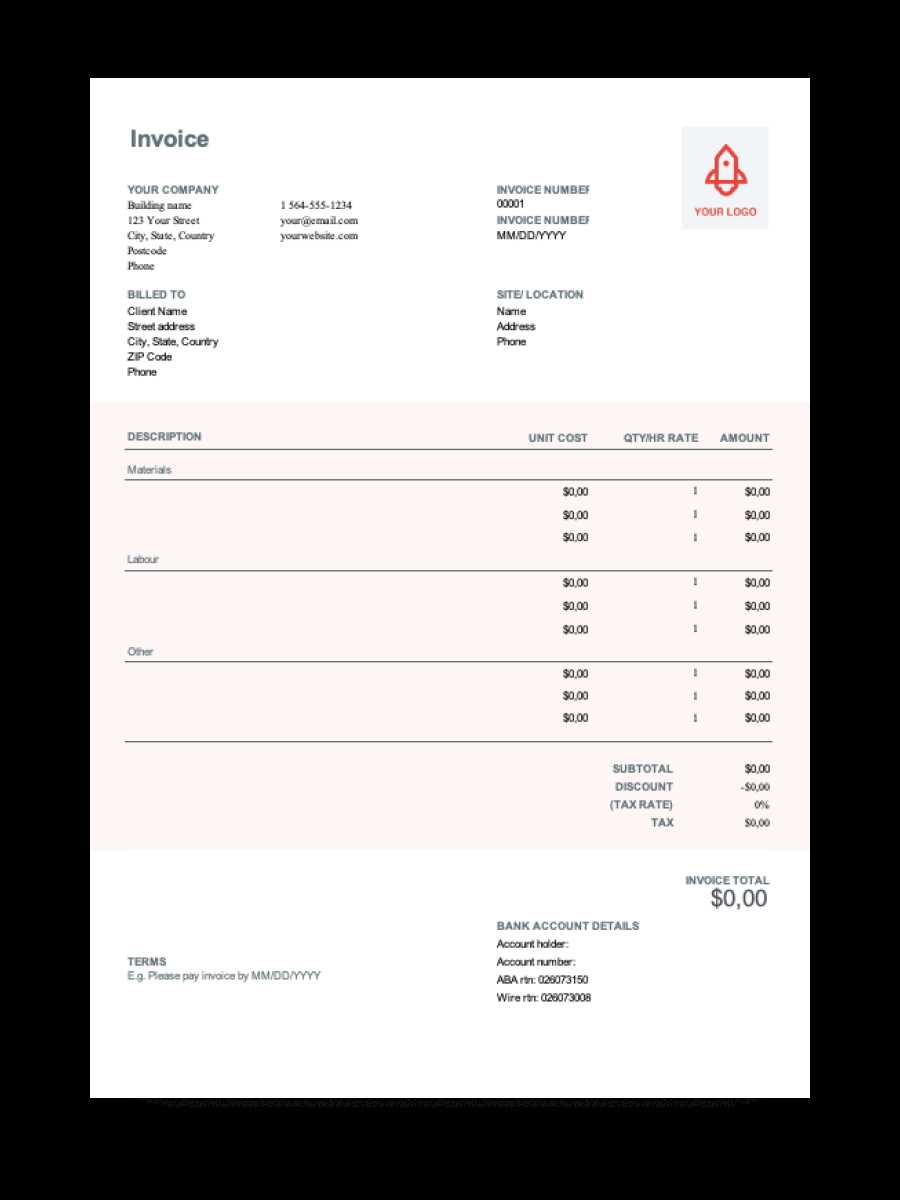 chinese invoice template