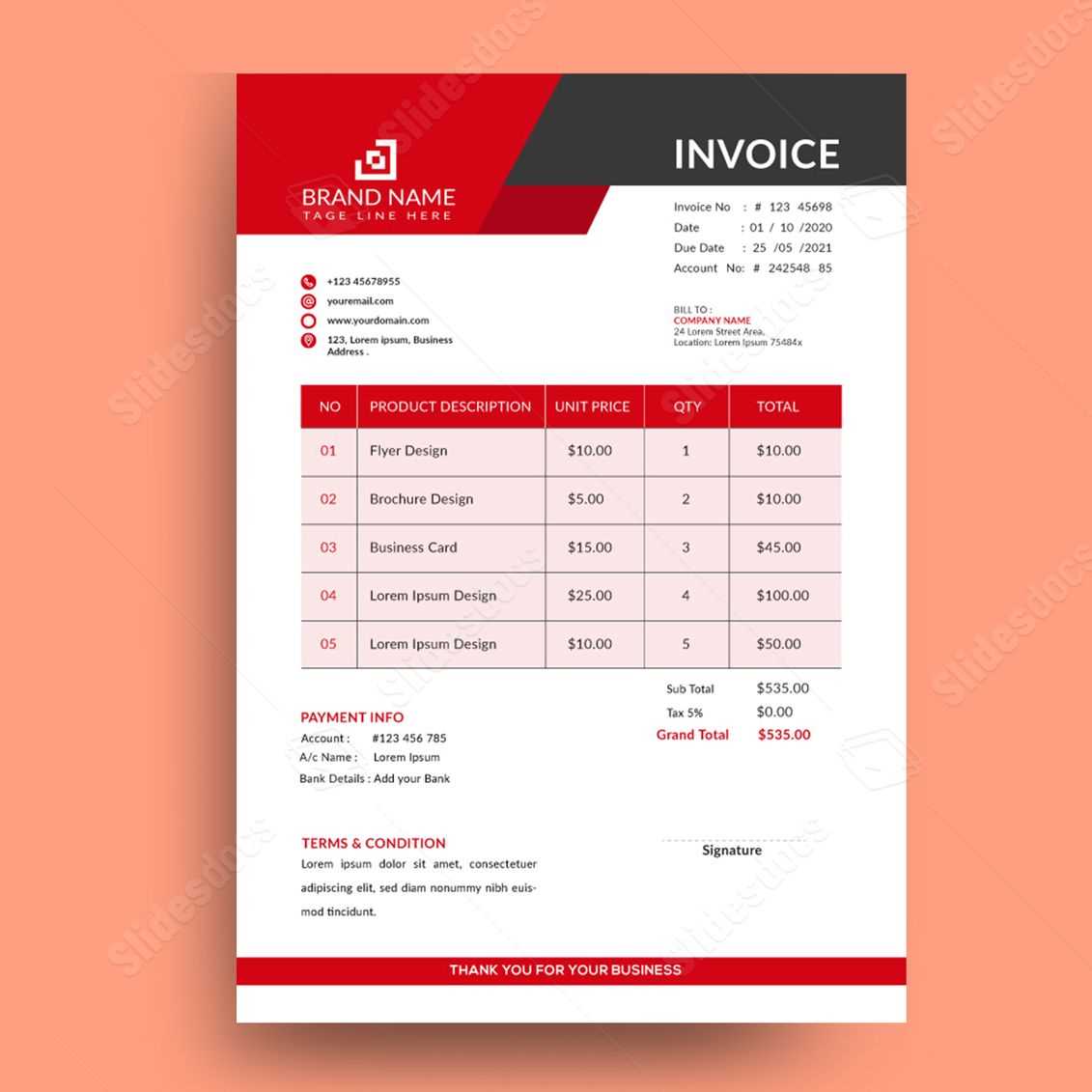office word invoice template