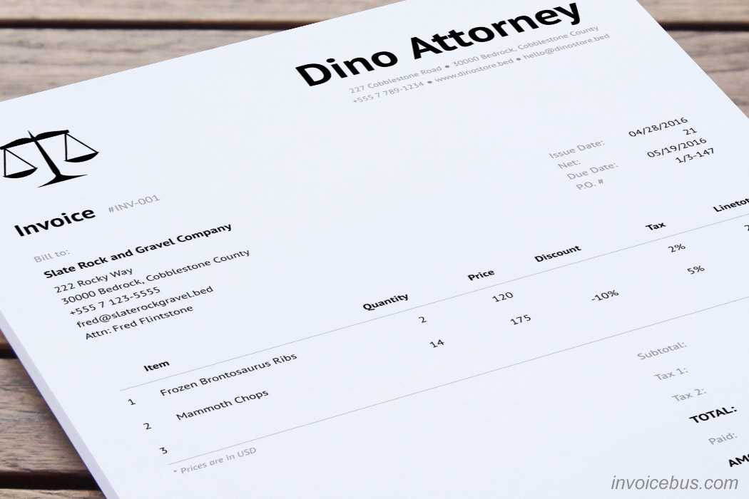 legal invoice template