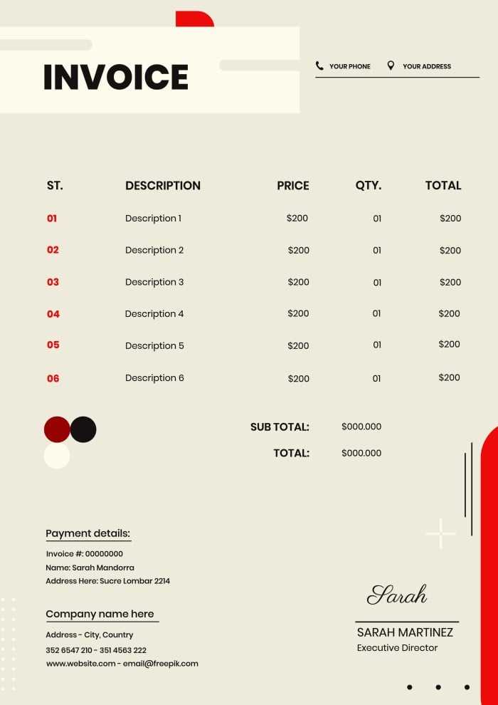 real estate tax invoice template