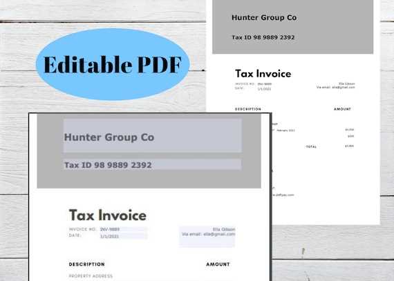 real estate tax invoice template