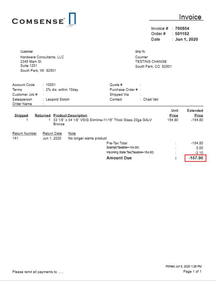 refund invoice template
