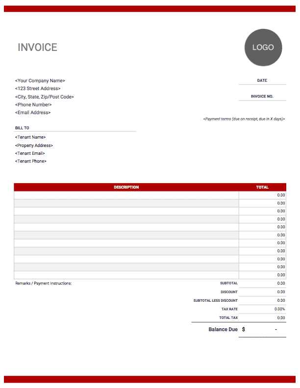 rental invoice templates