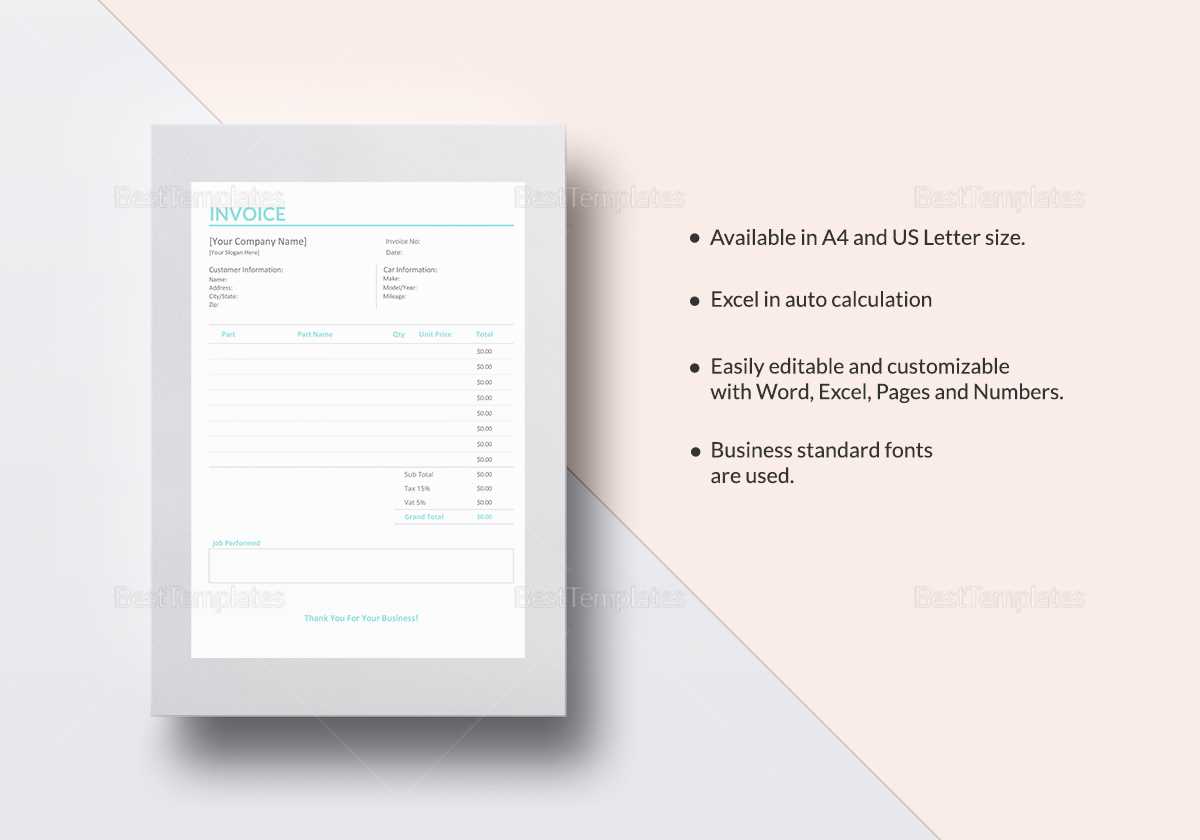 repair invoice template