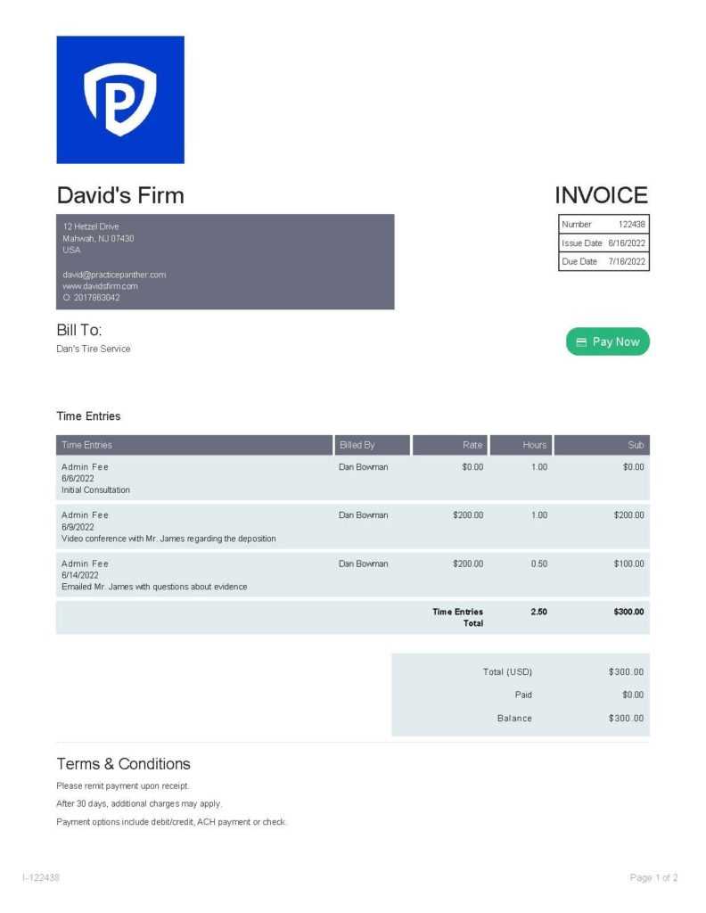 settlement invoice template