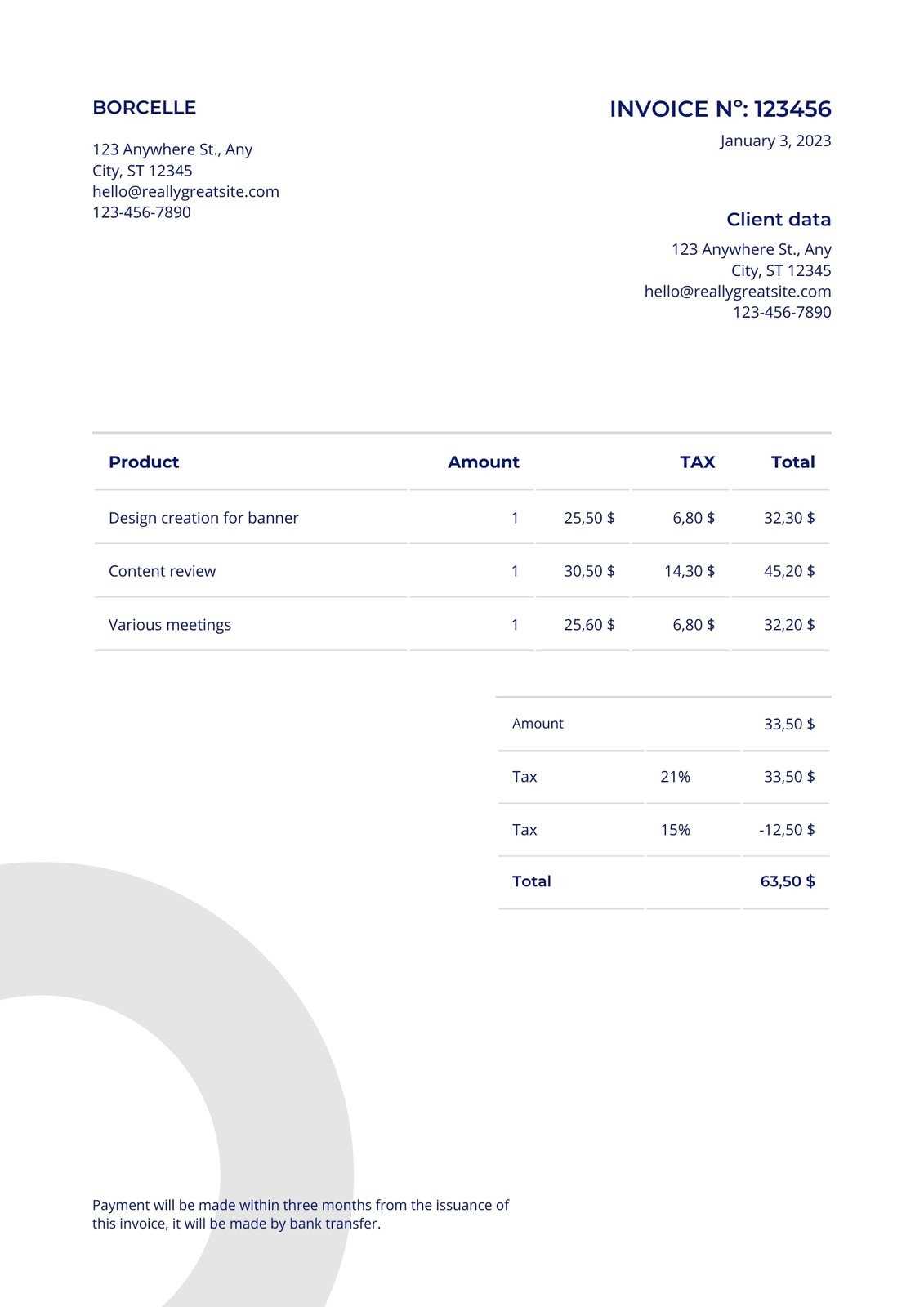 invoice template for textedit
