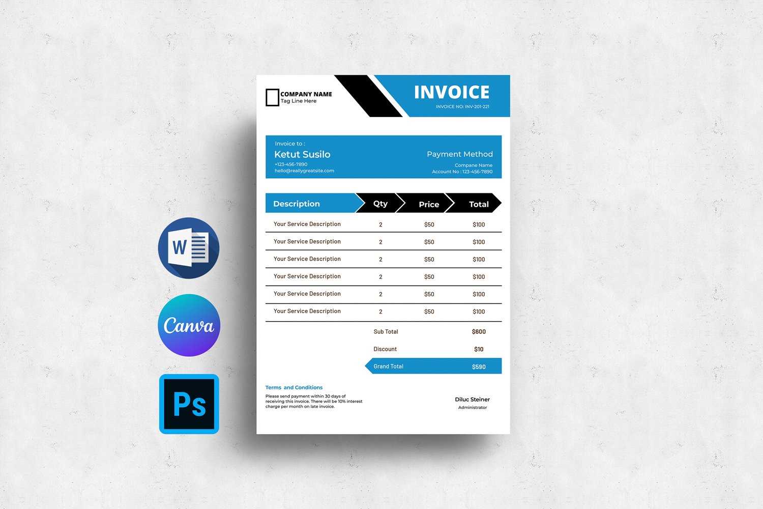 printable invoice template word