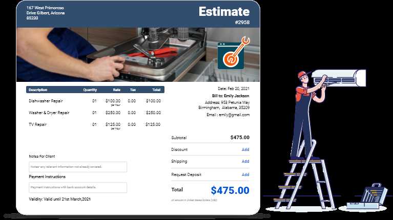 free appliance repair invoice template