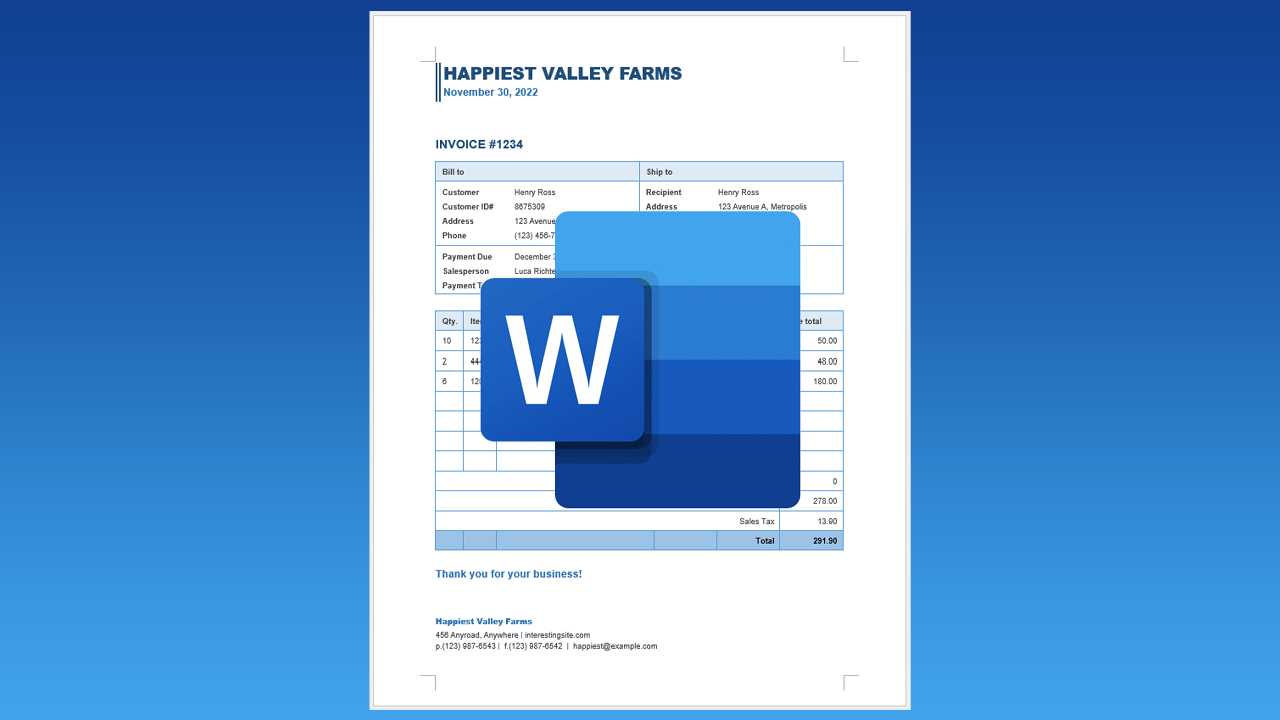 microsoft word invoice template for mac