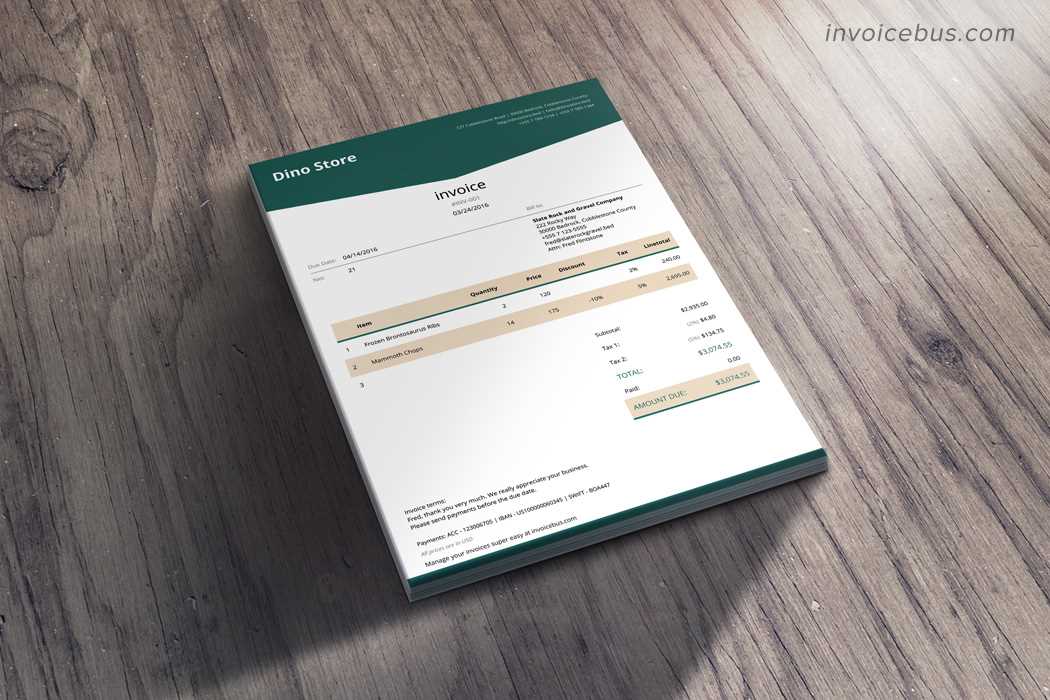 order invoice html template