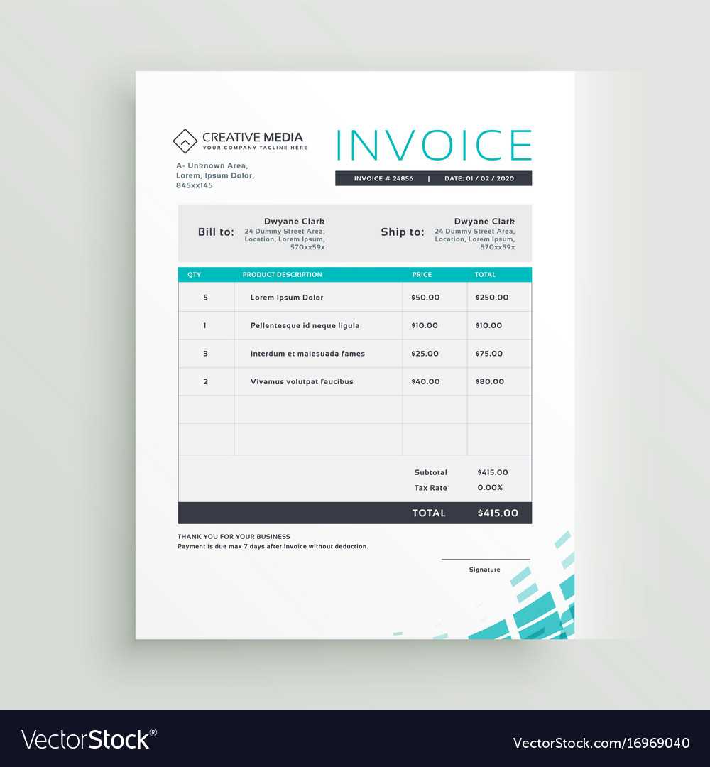 contemporary invoice template