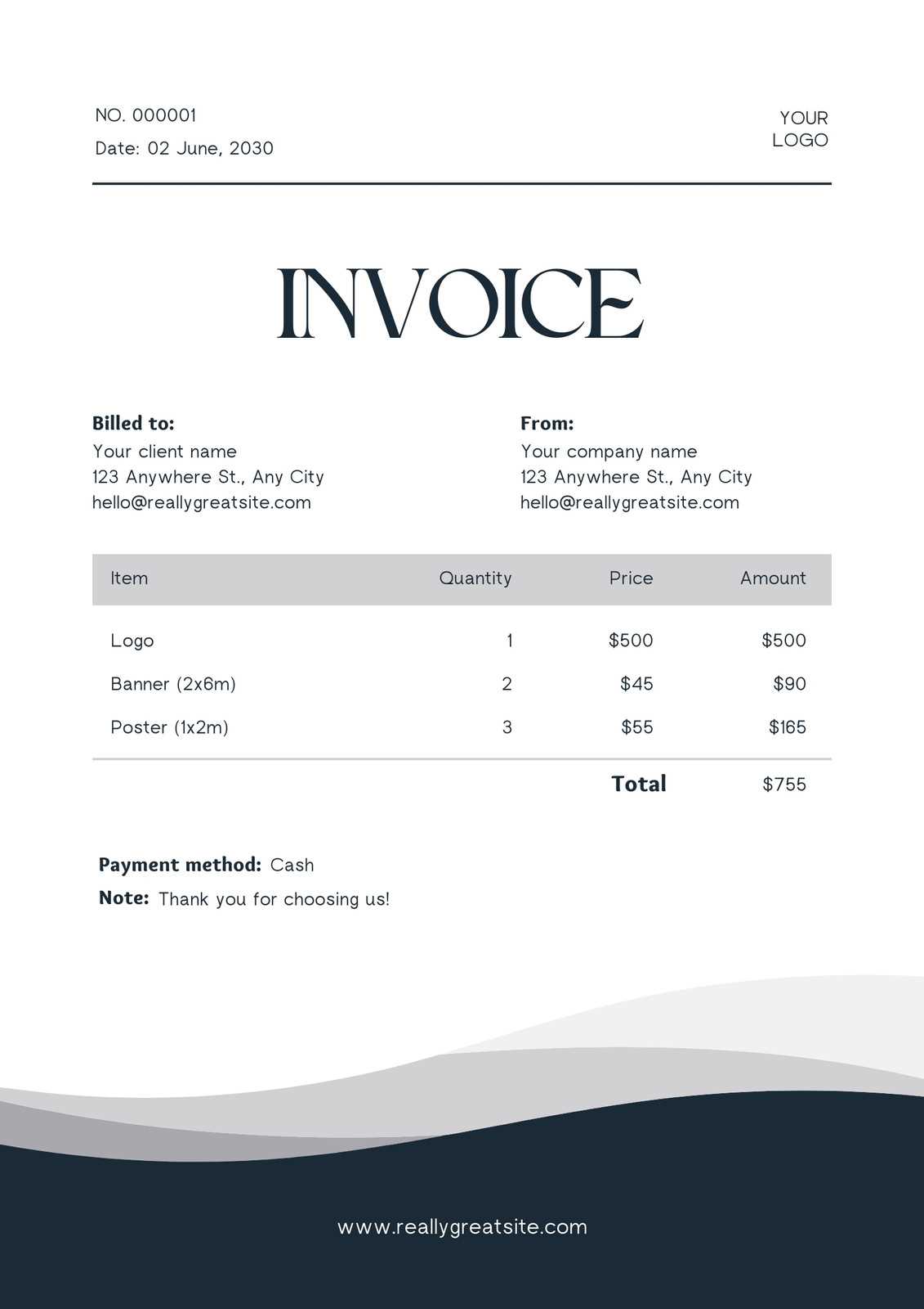 invoice template musician