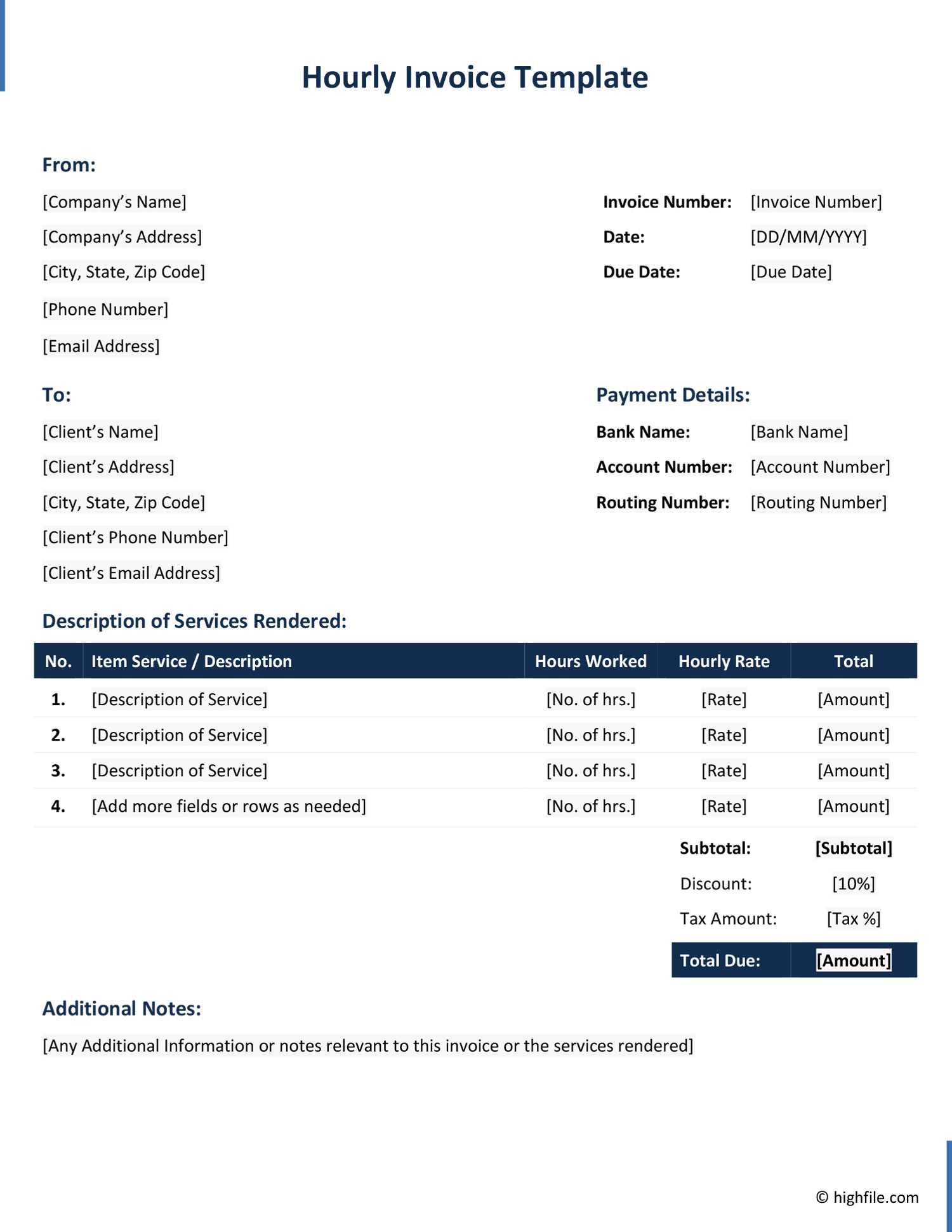 salary invoice template word