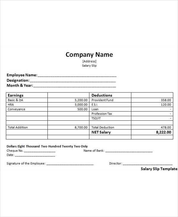 salary invoice template word