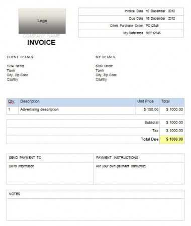 sample invoice templates