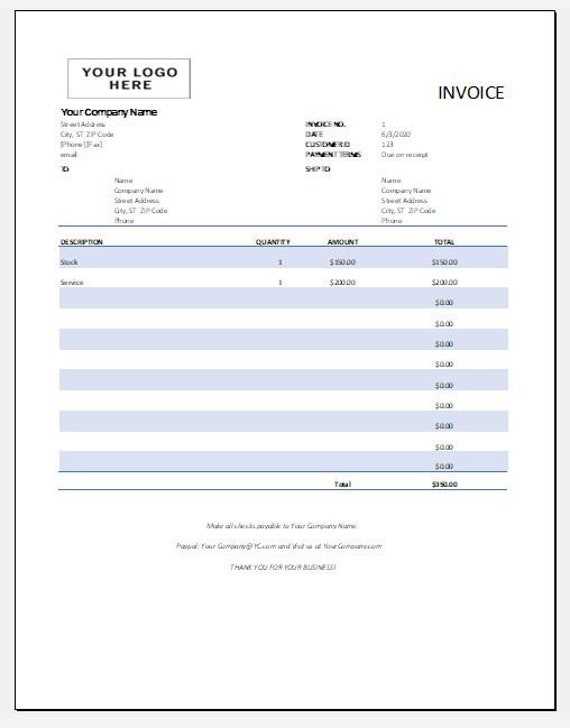 sample simple invoice template