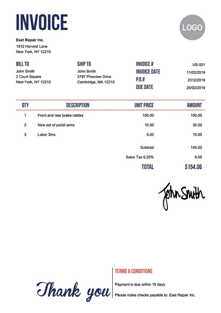 security company invoice template