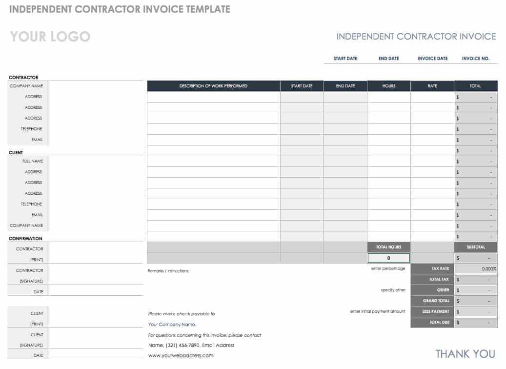 self employed electrician invoice template