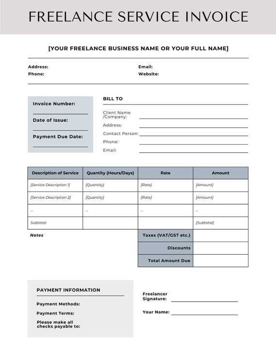 self employed hours invoice template
