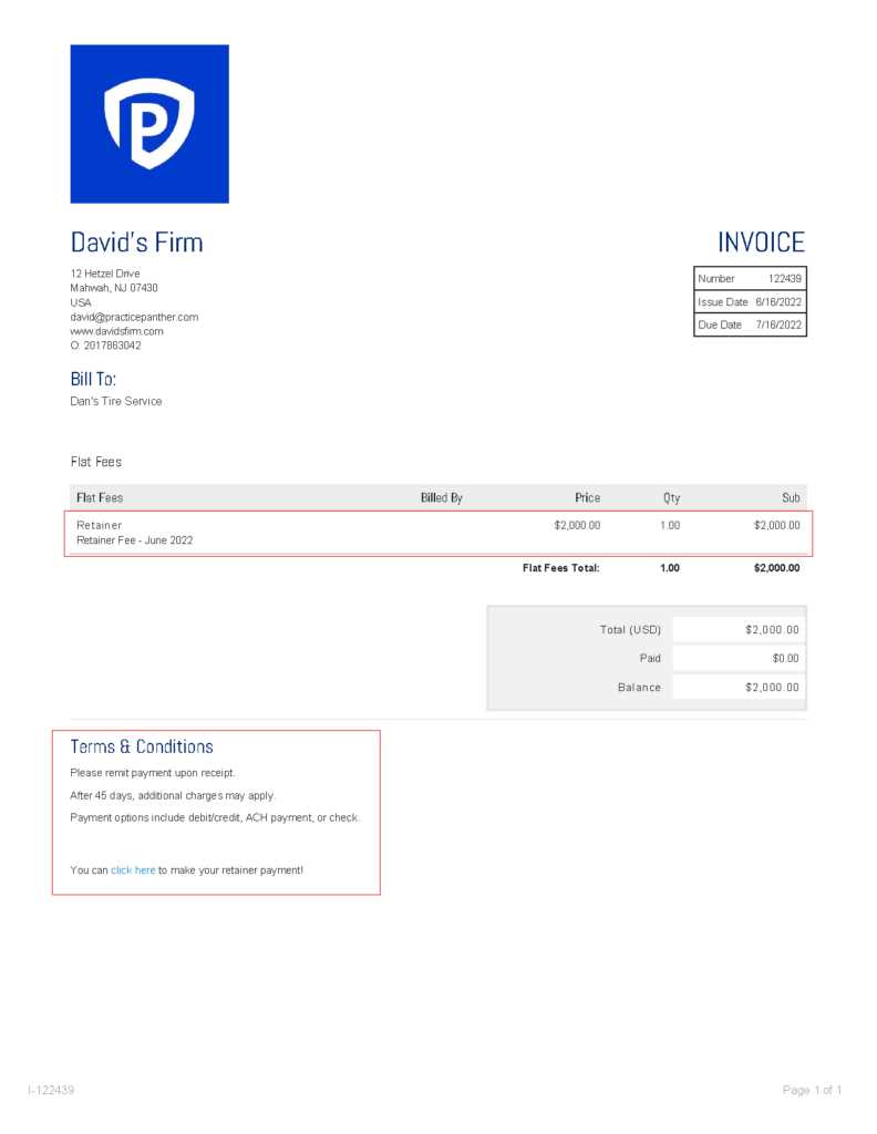 settlement invoice template