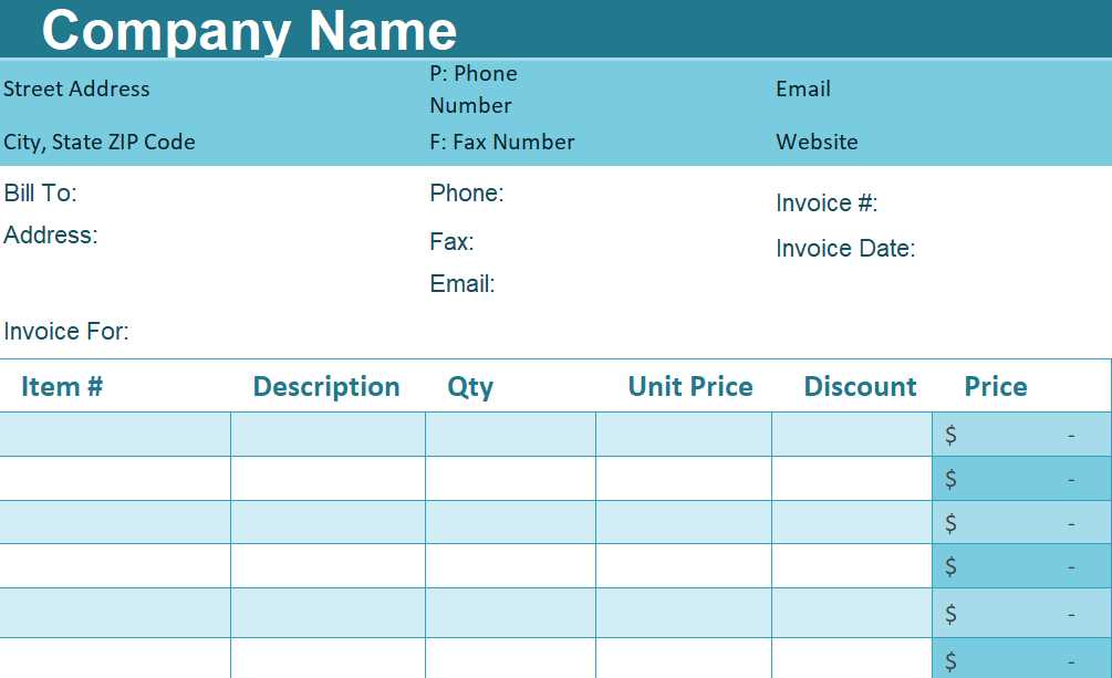 excel invoice template with database free download