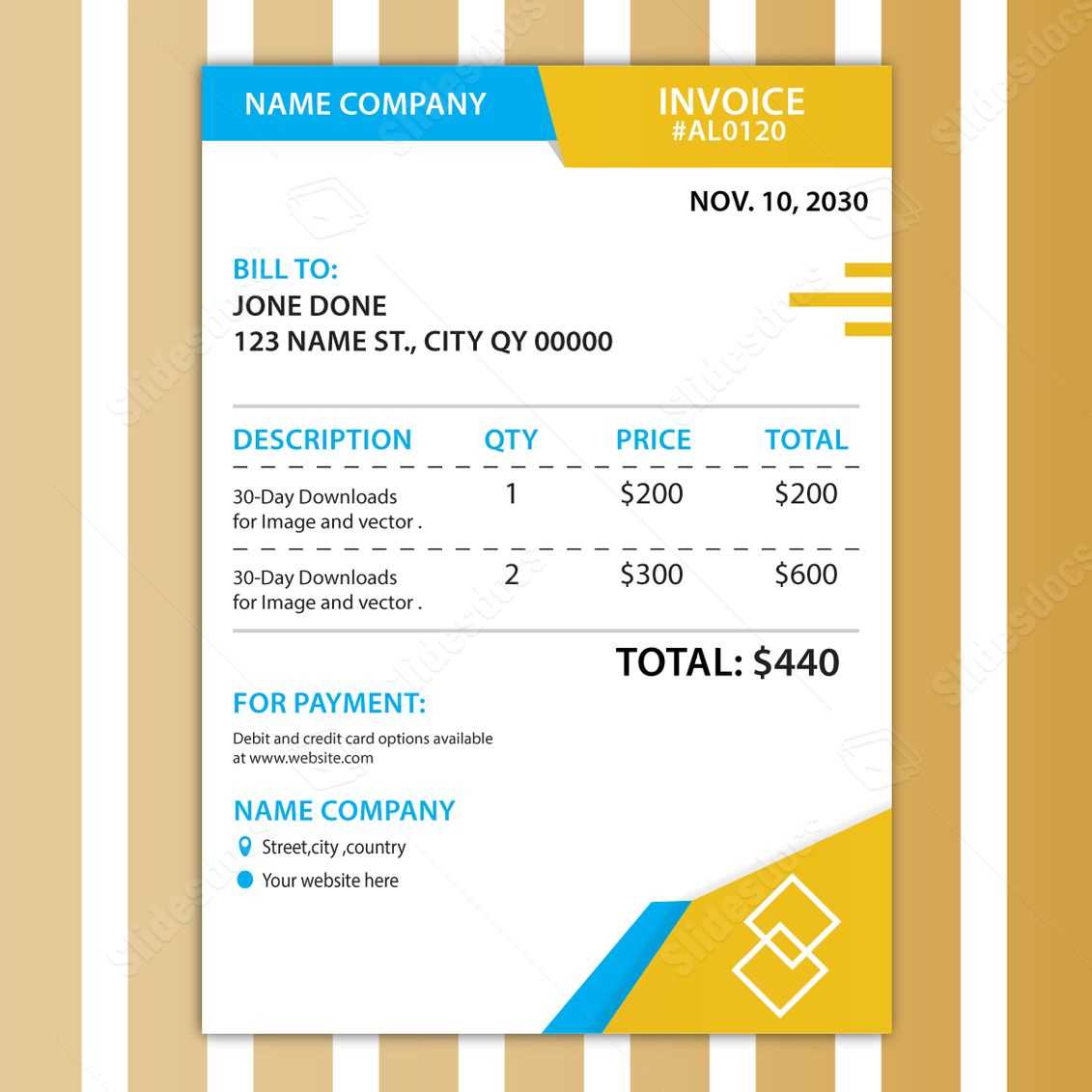 finance invoice template