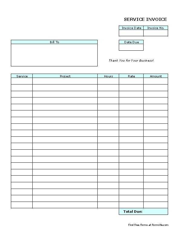 invoice fill in template