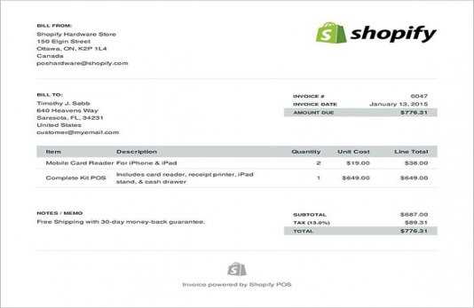 shopify invoice template html