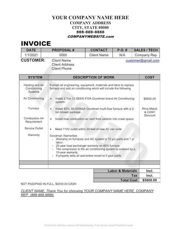 simple contractor invoice template