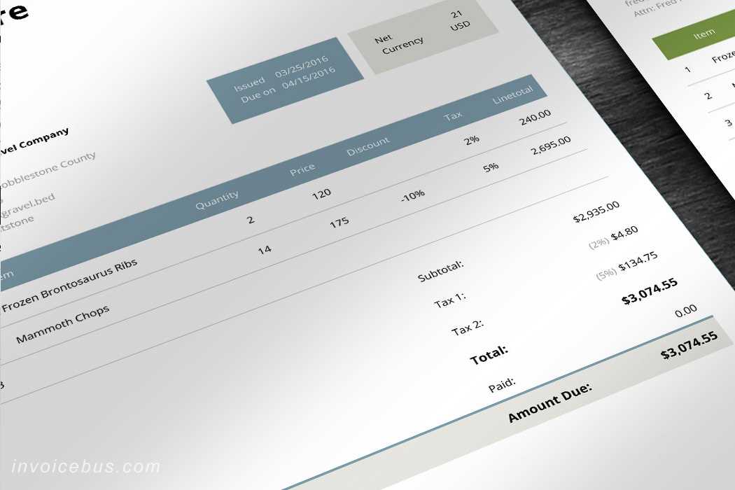 simple html invoice template free