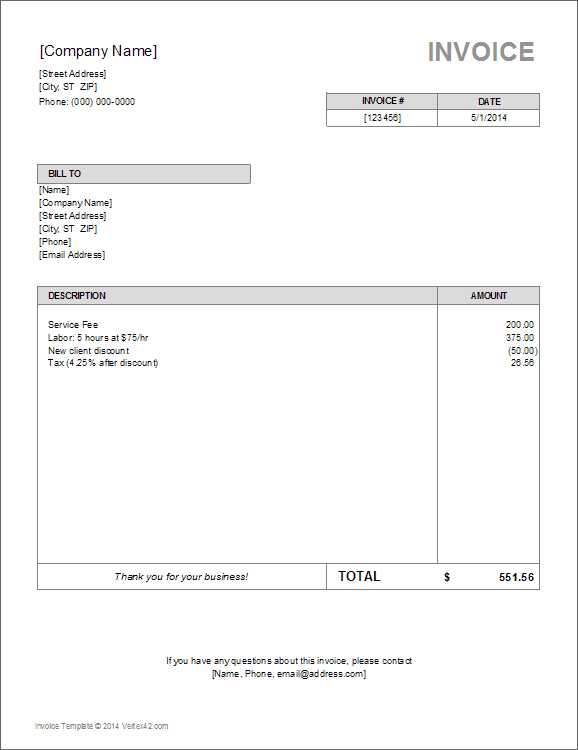 professional looking invoice template free