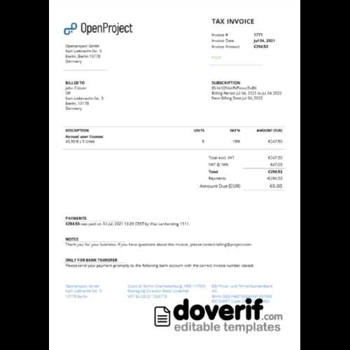 software invoice template