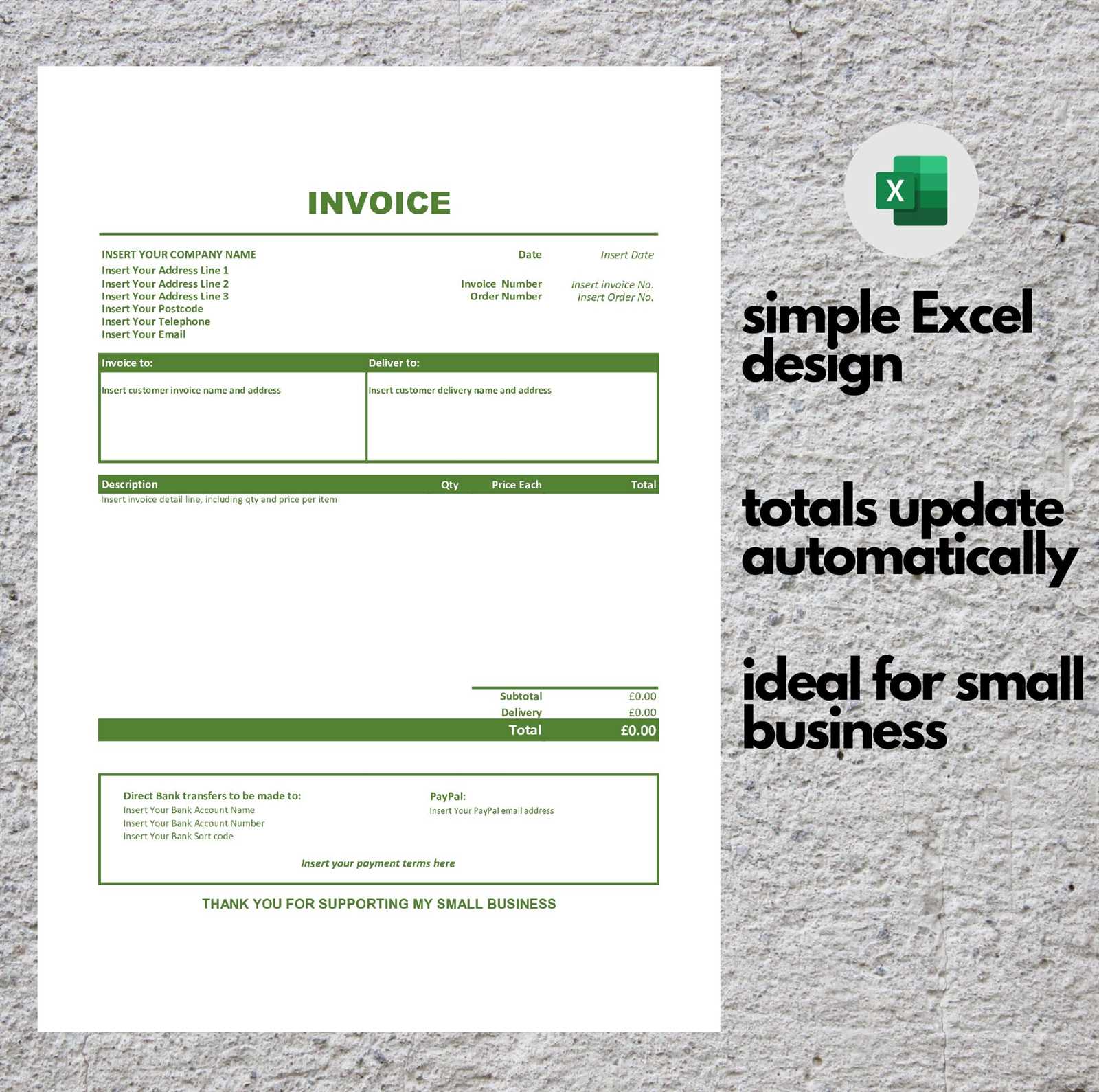 sole trader invoice template uk excel