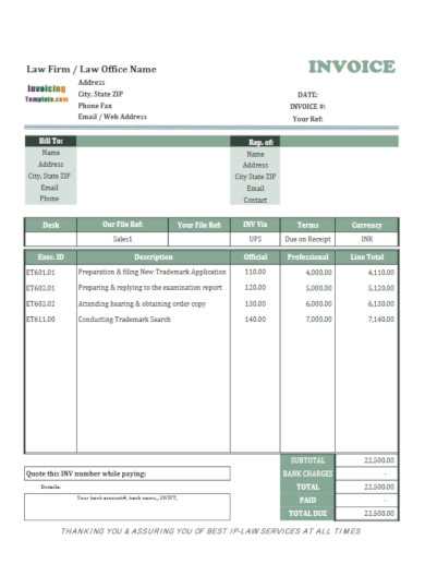 solicitor invoice template