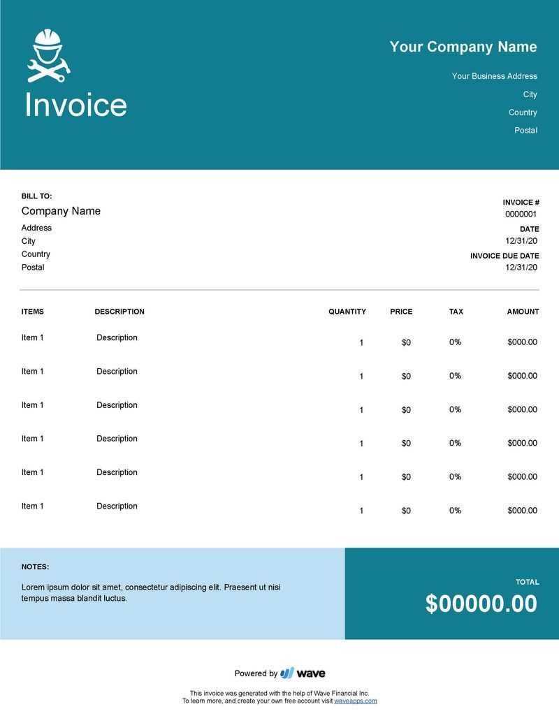 invoice template for independent contractor