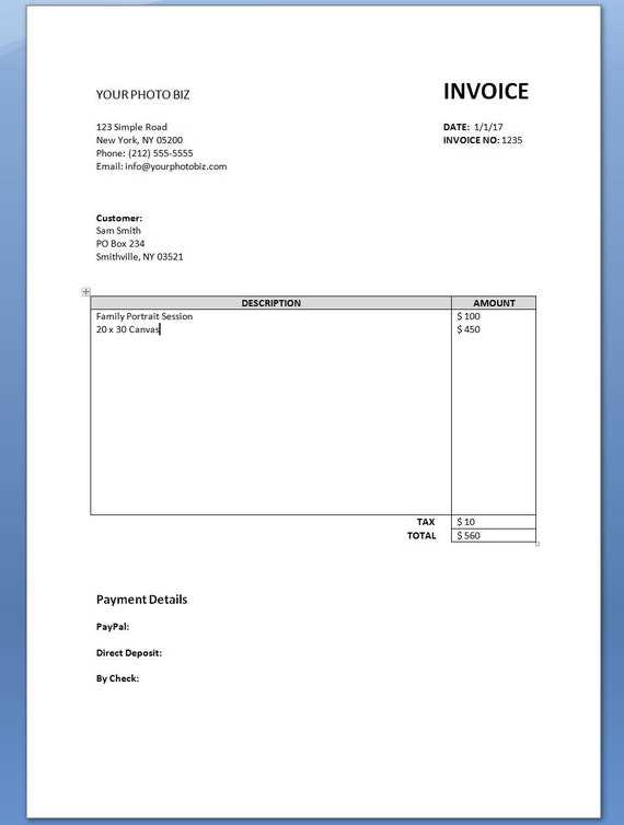 taxi invoice template word