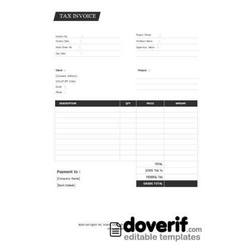 free tax invoice template word